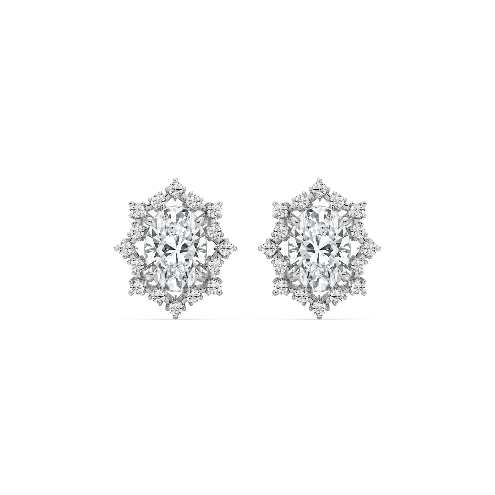 4 ⅕ ctw Oval Lab Grown Diamond Framed Stud Earrings