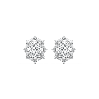 4 ⅕ ctw Round Lab Grown Diamond Framed Stud Earrings