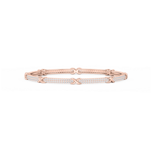 4 ½ ctw Round Lab Grown Diamond X Bangle Bracelet  - 7.25 Inches