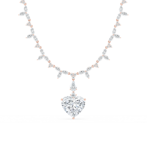 40 ½ ctw Heart Lab Grown Diamond Drop Necklace Pendant - 18 Inches - Signature Collection