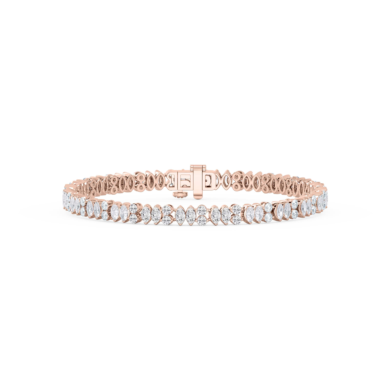 6 ctw Marquise and Round Lab Grown Diamond Alternating Bracelet  - 7 Inches