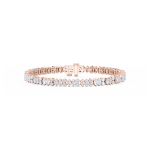 5 ¾ ctw Marquise and Round Lab Grown Diamond Alternating Bracelet  - 7 Inches