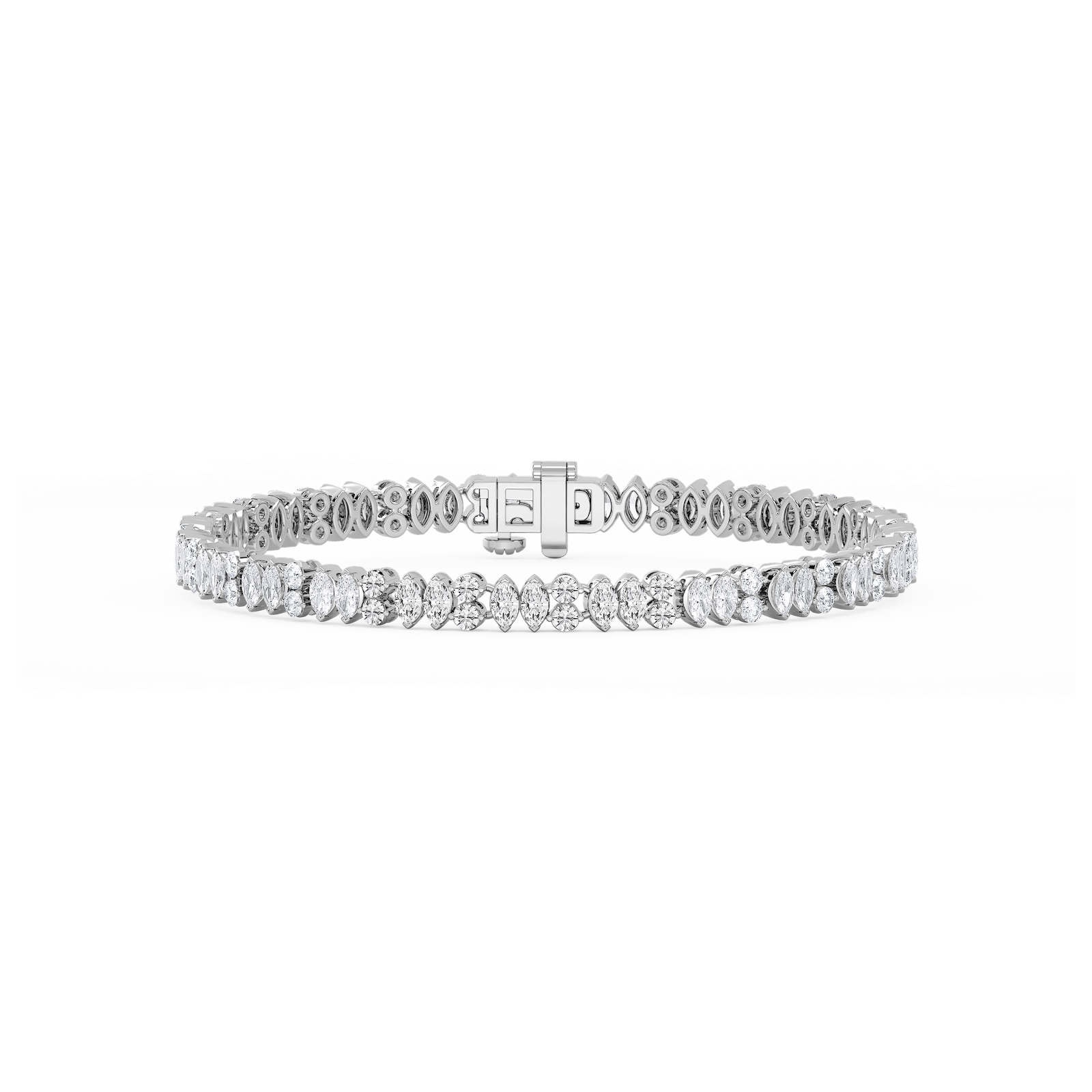 6 ctw Marquise and Round Lab Grown Diamond Alternating Bracelet  - 7 Inches