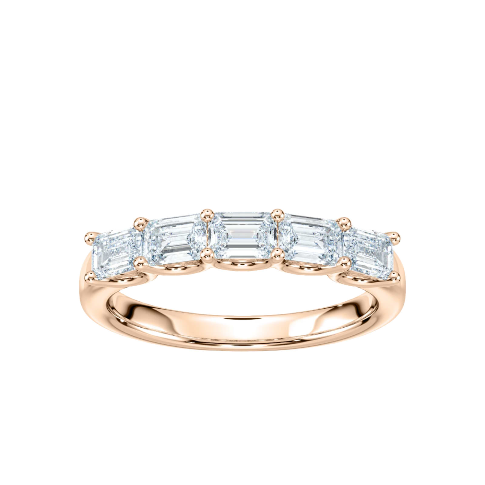 Ivanna 1 ctw Emerald Lab Grown Diamond Five Stone U Prong Anniversary Band