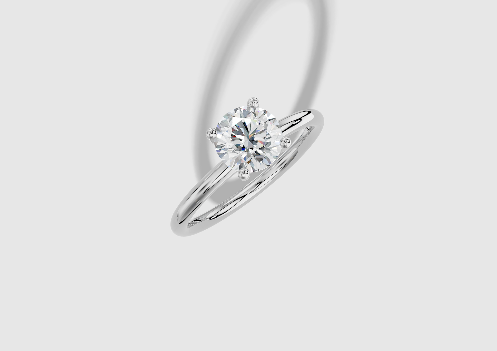 1.00 ctw Round Cut Lab Grown Diamond Standard Classic Prong Set Engagement Ring in 14K Gold