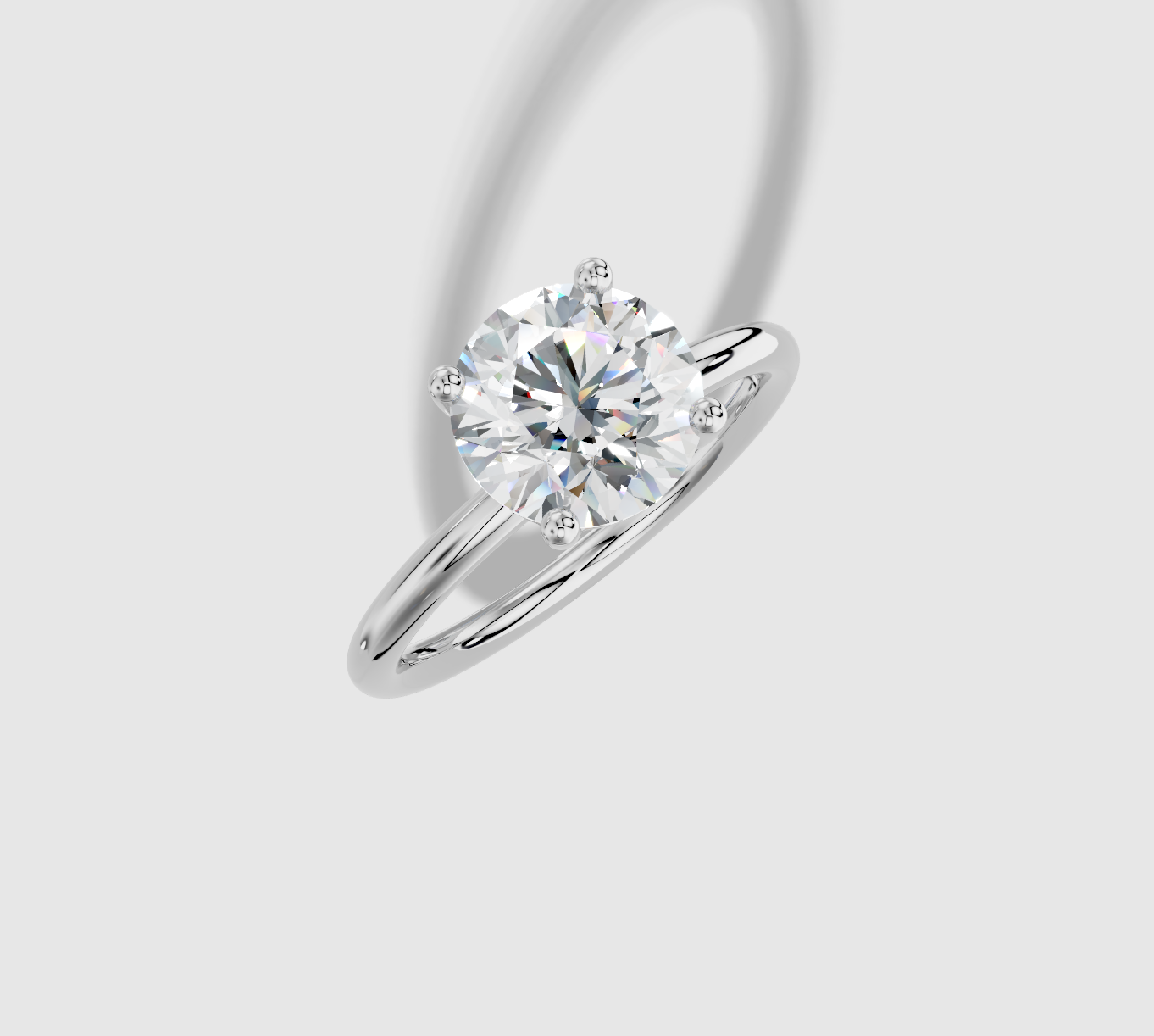 2.00 ctw Round Cut Lab Grown Diamond Standard Classic Prong Set Engagement Ring in 14K Gold