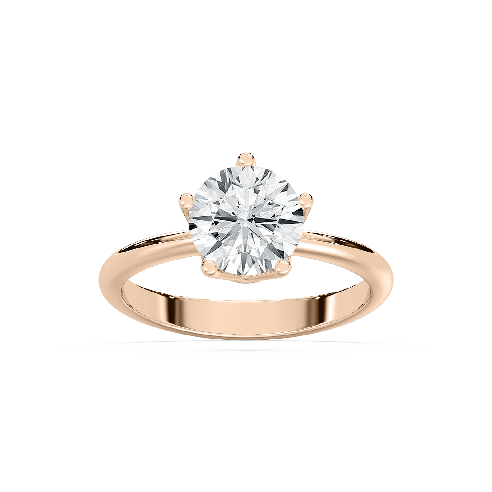 5 Prong Solitaire Engagement Ring in Rose Gold