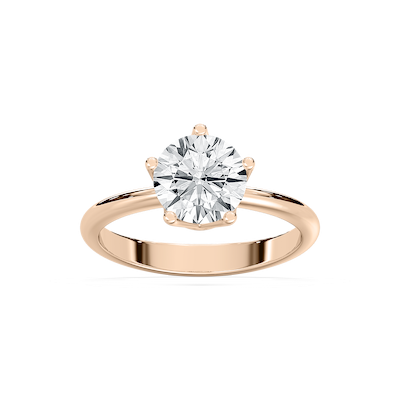5 Prong Solitaire Engagement Ring in Rose Gold