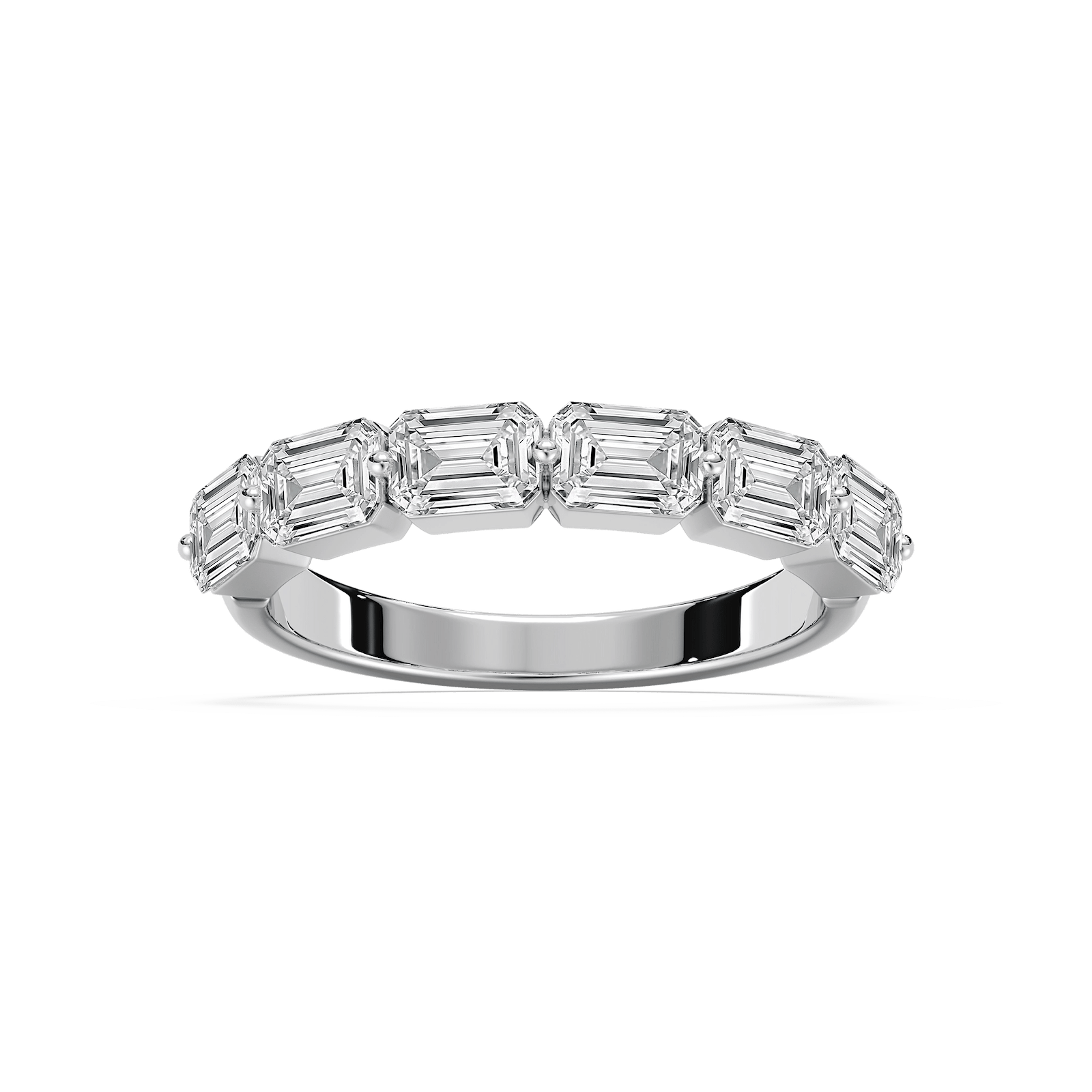 6 Stone East West Emerald Band in Rose Gold