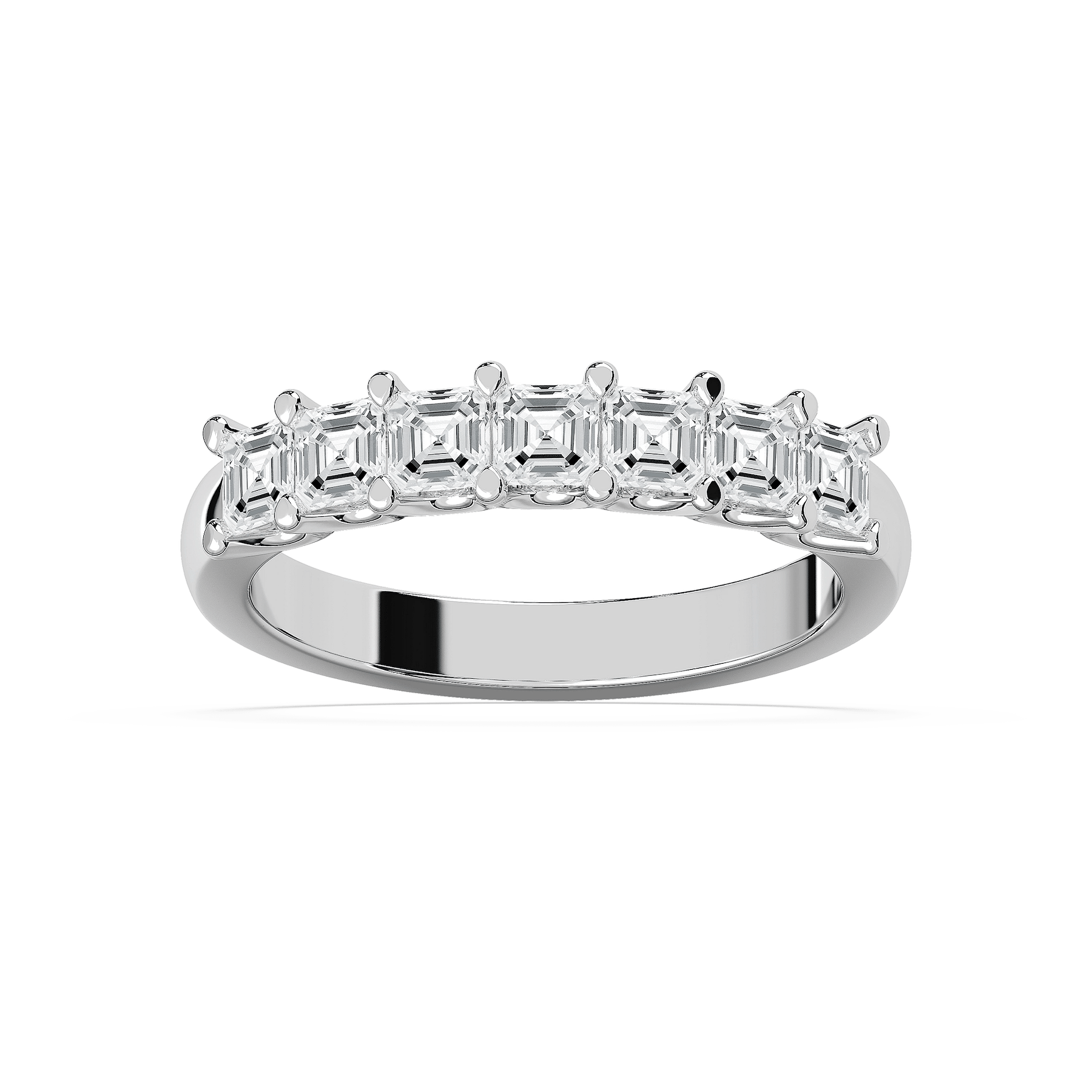 Aria 7/8 ctw Asscher Lab Grown Diamond Seven Stone U Prong Anniversary Band