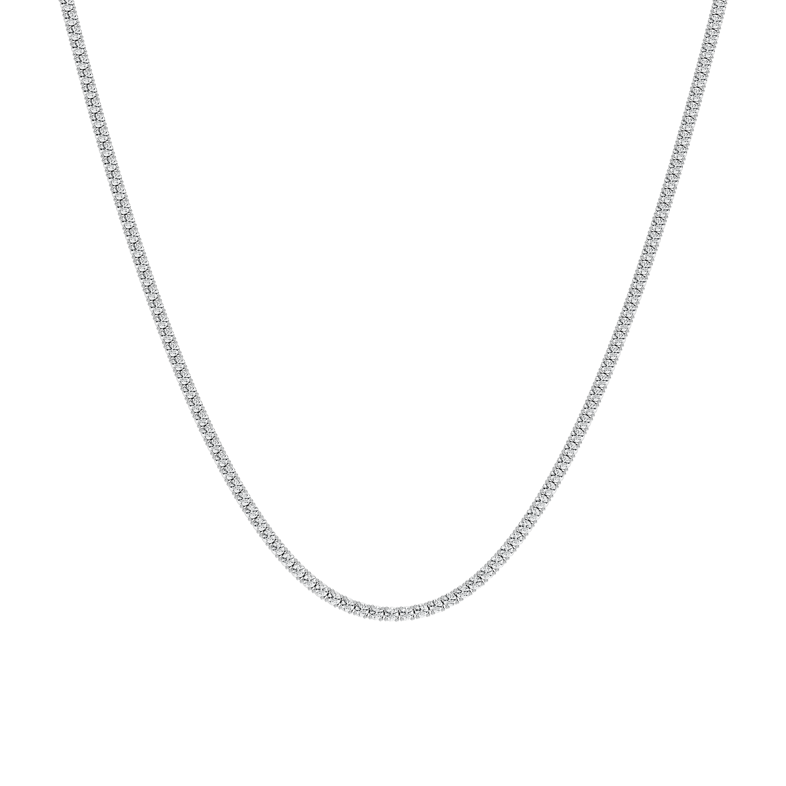 Tennis Necklace with 9ctw in 14K White Gold