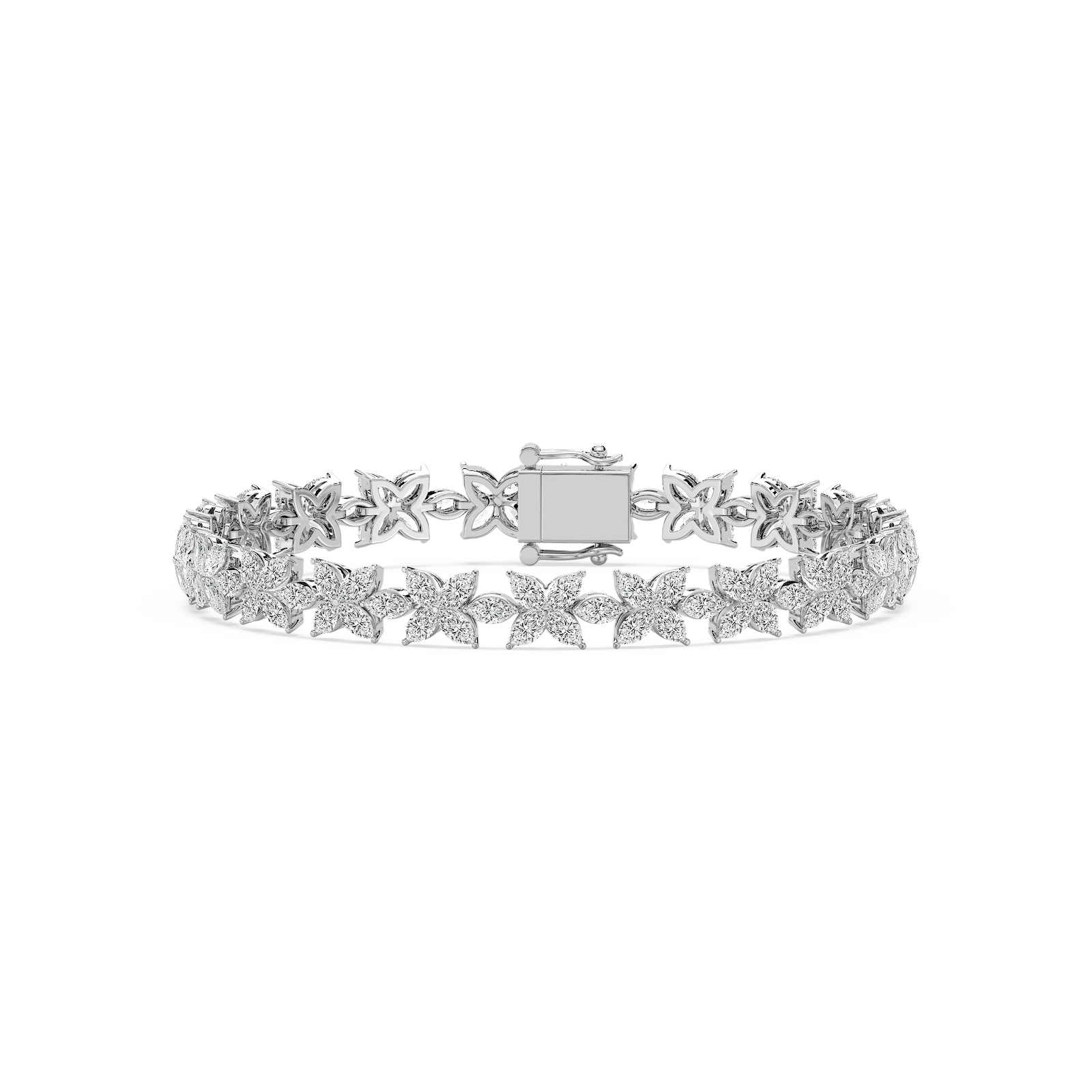 8 ⅖ ctw Marquise Lab Grown Diamond Floral Tennis Bracelet - 7 Inches