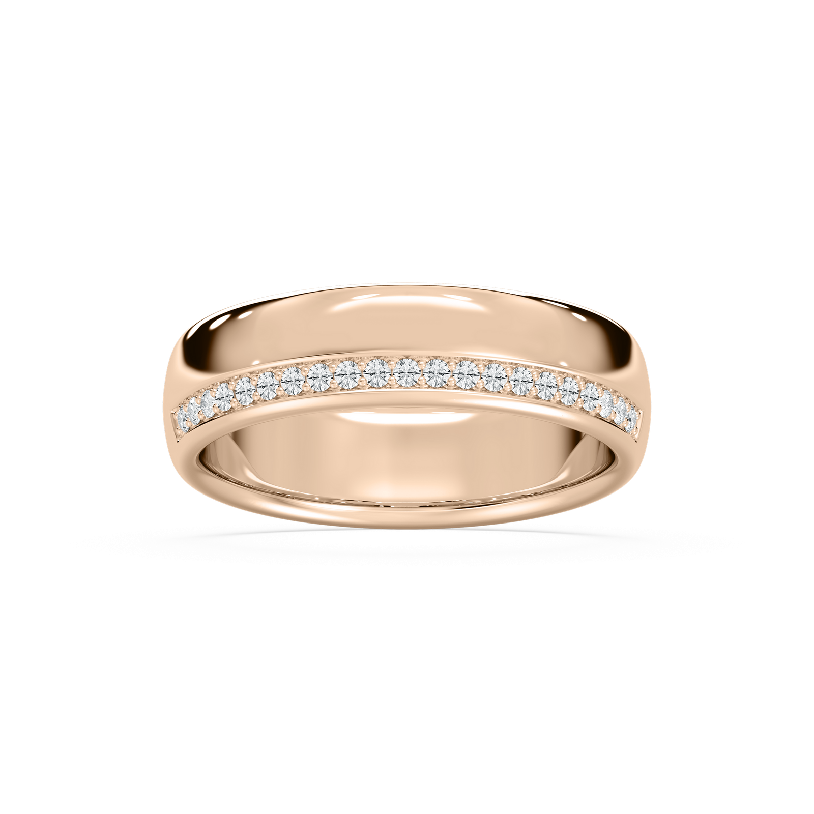Adam Diamond Edge Band 6.25mm in Rose Gold