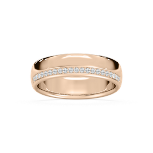 Adam Diamond Edge Band 6.25mm in Rose Gold
