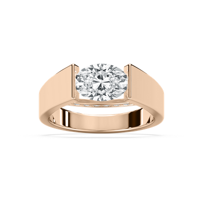 Alina Oval Tension Set Engagement Ring in Rose Gold