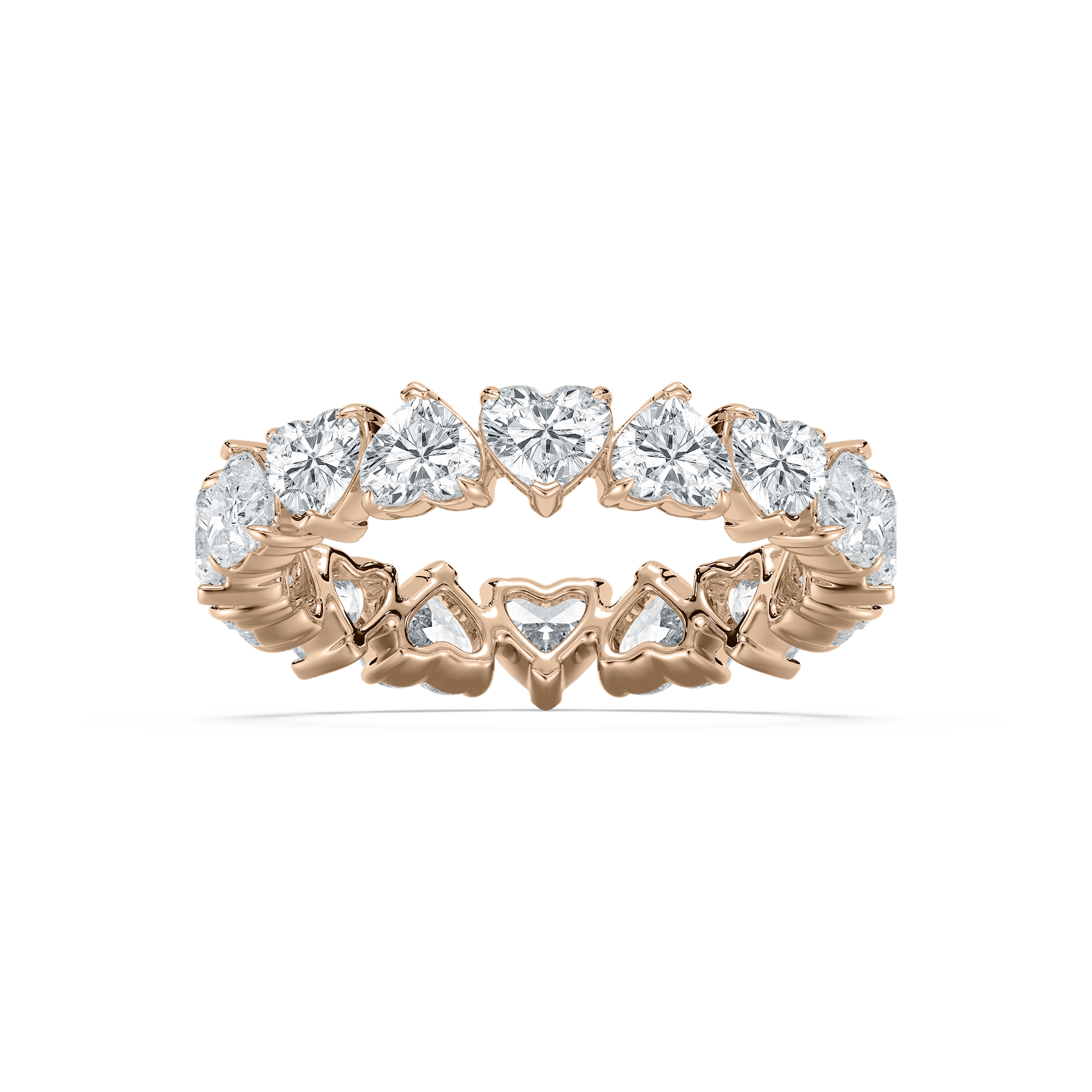 Alternating Heart Eternity Ring in Rose Gold