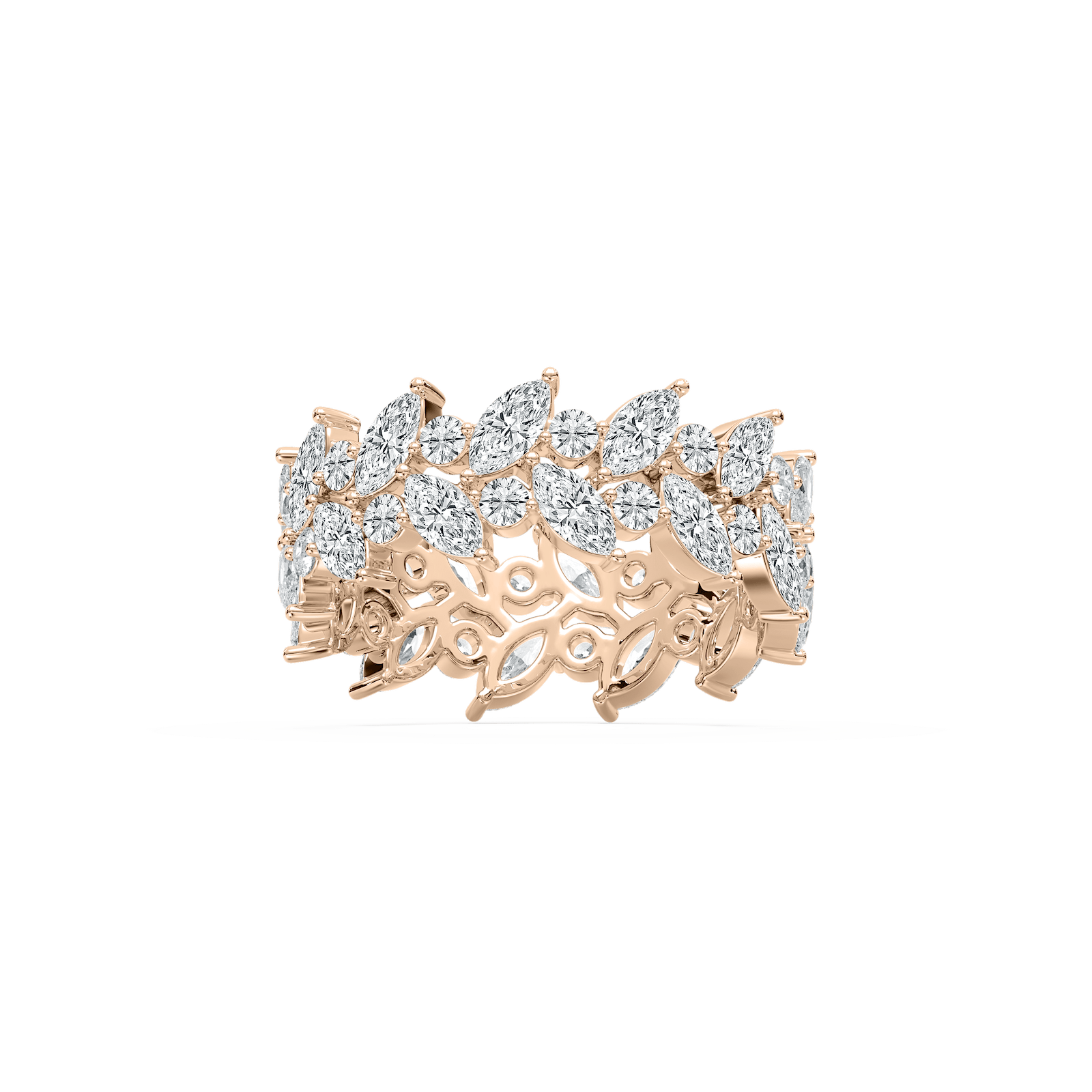 Alternating Marquise Eternity Ring in Rose Gold