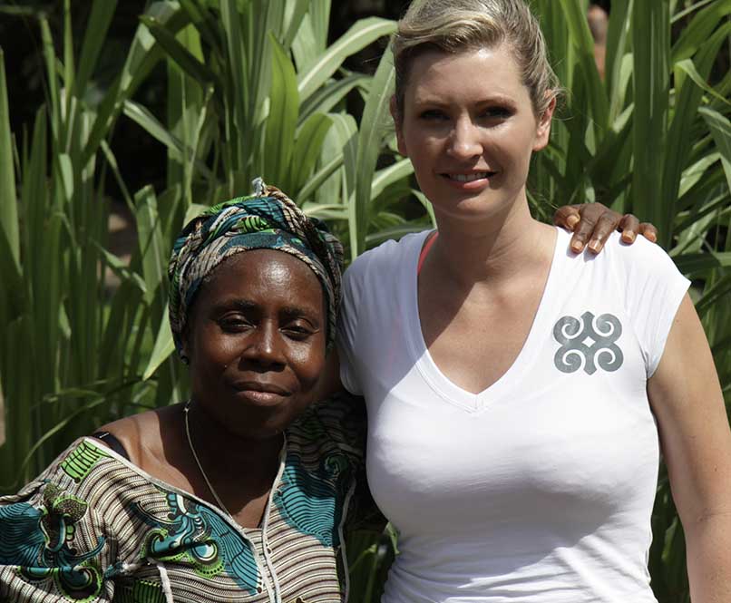 MiaDonna CEO, Anna-Mieke Anderson in Liberia Africa with the Greener Diamond Foundation.
