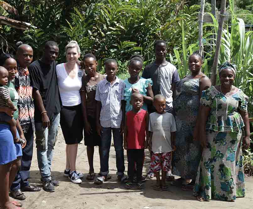 MiaDonna CEO, Anna-Mieke Anderson in Liberia Africa with the Greener Diamond Foundation.
