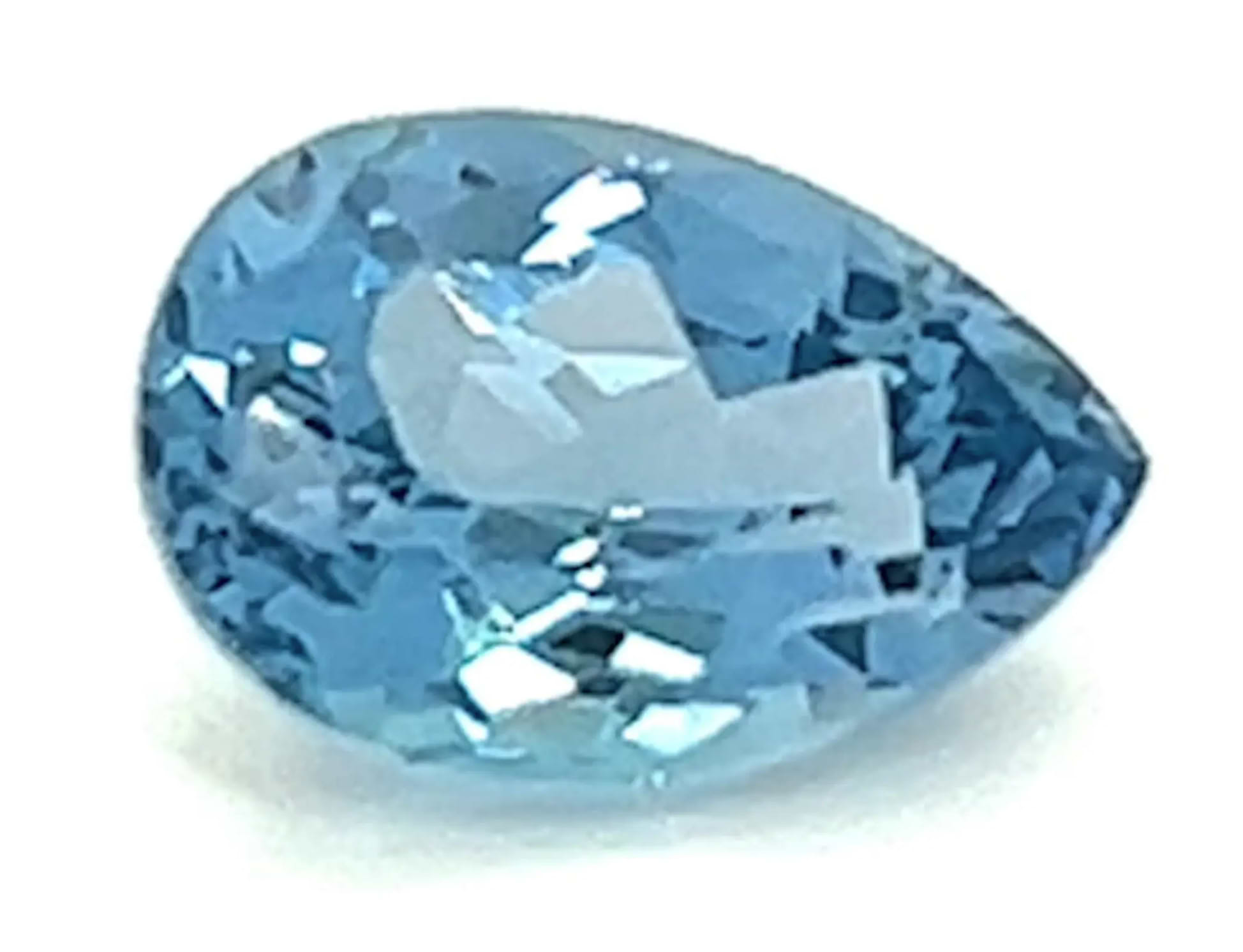 0.51 Carat Pear Cut Lab-Created Aqua Blue Spinel