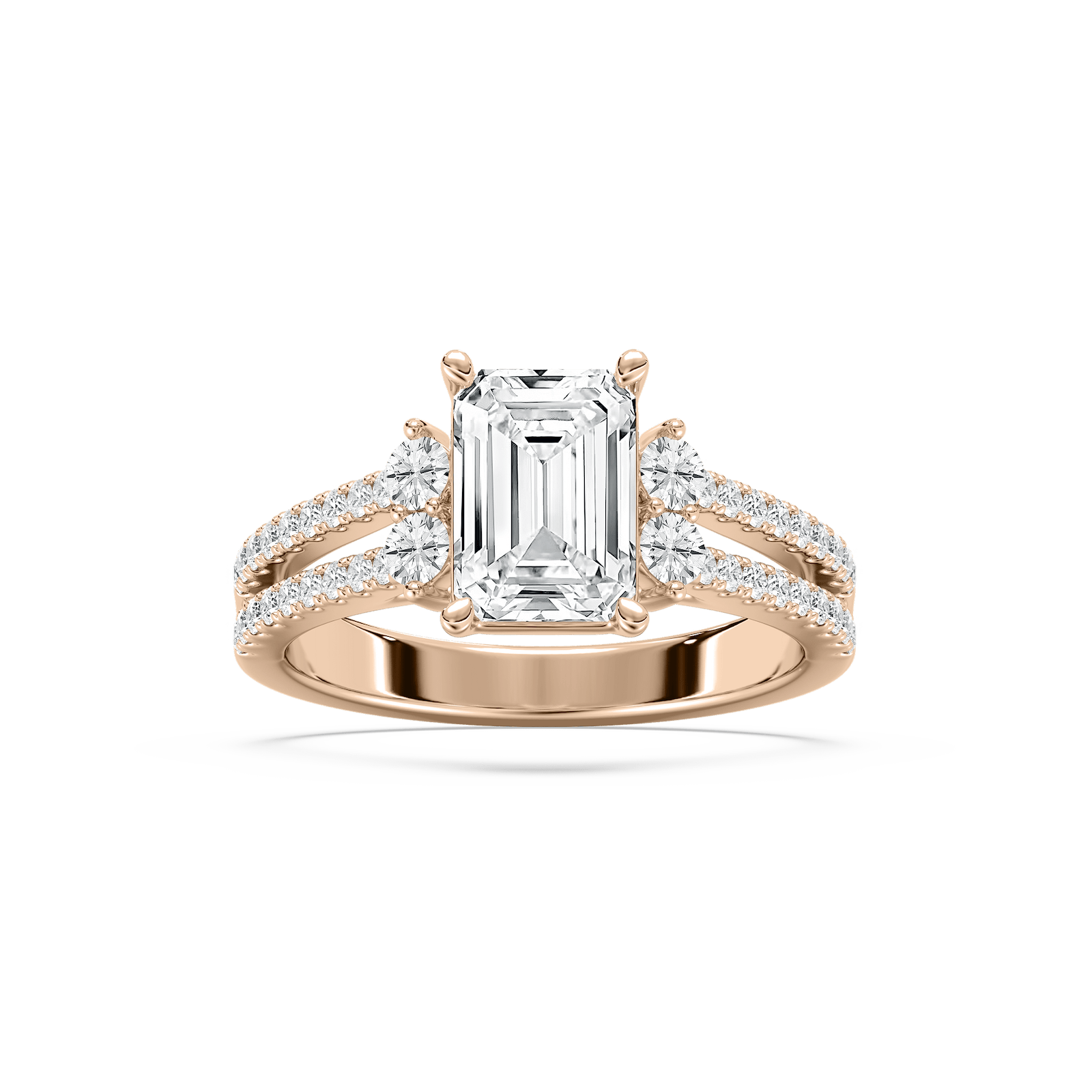 Arden Emerald Engagement Ring in Rose Gold