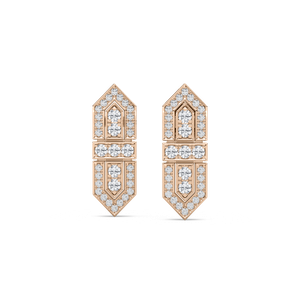 Art Deco Shield Earrings in Rose Gold