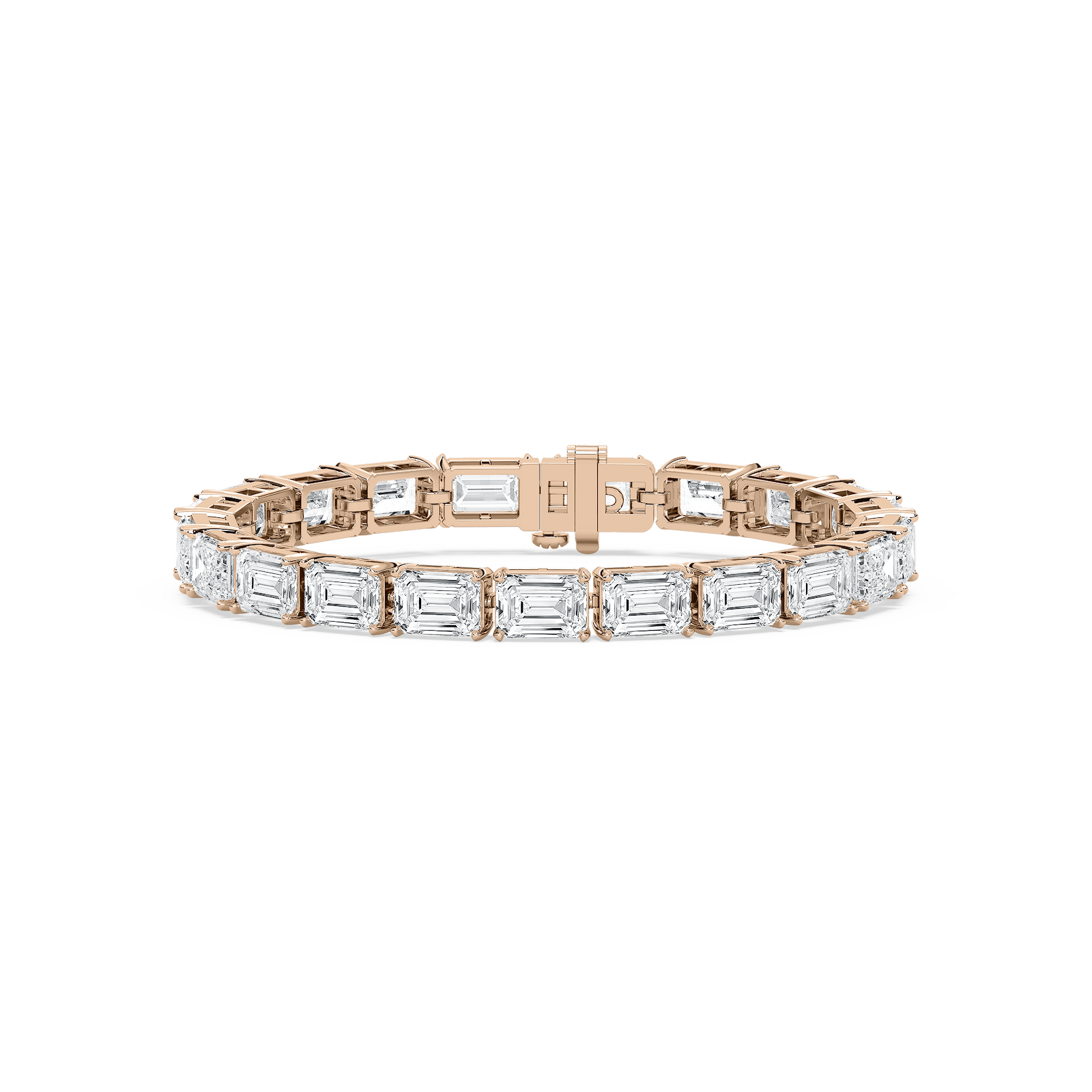 Astor Emerald Cut Tennis Bracelet IN 14K Rose Gold