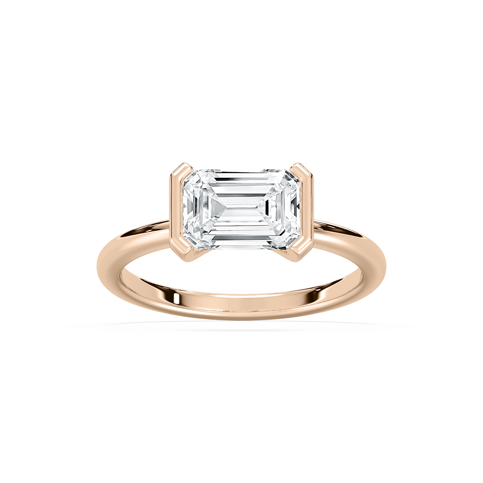 Azure Semi Bezel Engagement Ring in Rose Gold