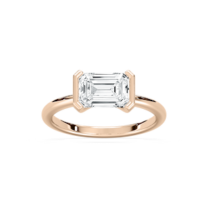 Azure Semi Bezel Engagement Ring in Rose Gold