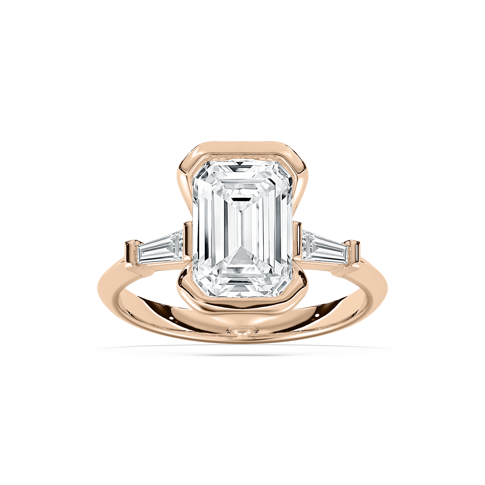 Beatrice Semi Bezel Engagement Ring in Rose Gold