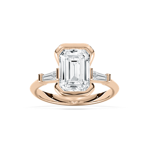 Beatrice Semi Bezel Engagement Ring in Rose Gold