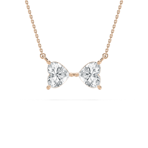 Bowtie Heart Pendant in Rose Gold
