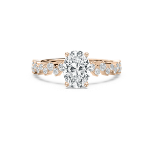 Brisa Oval Engagement Ring in Rose Gold