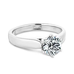  Calista Solitaire Engagement Ring  six prong solitaire engagement ring 1.0ct round cut lab grown diamond recycled 14k white gold
