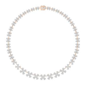 Cascading Pear Diamond Collar Necklace in Rose Gold