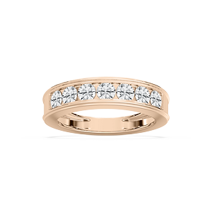 Classic 7 Stone Channel Band in Rose Gold