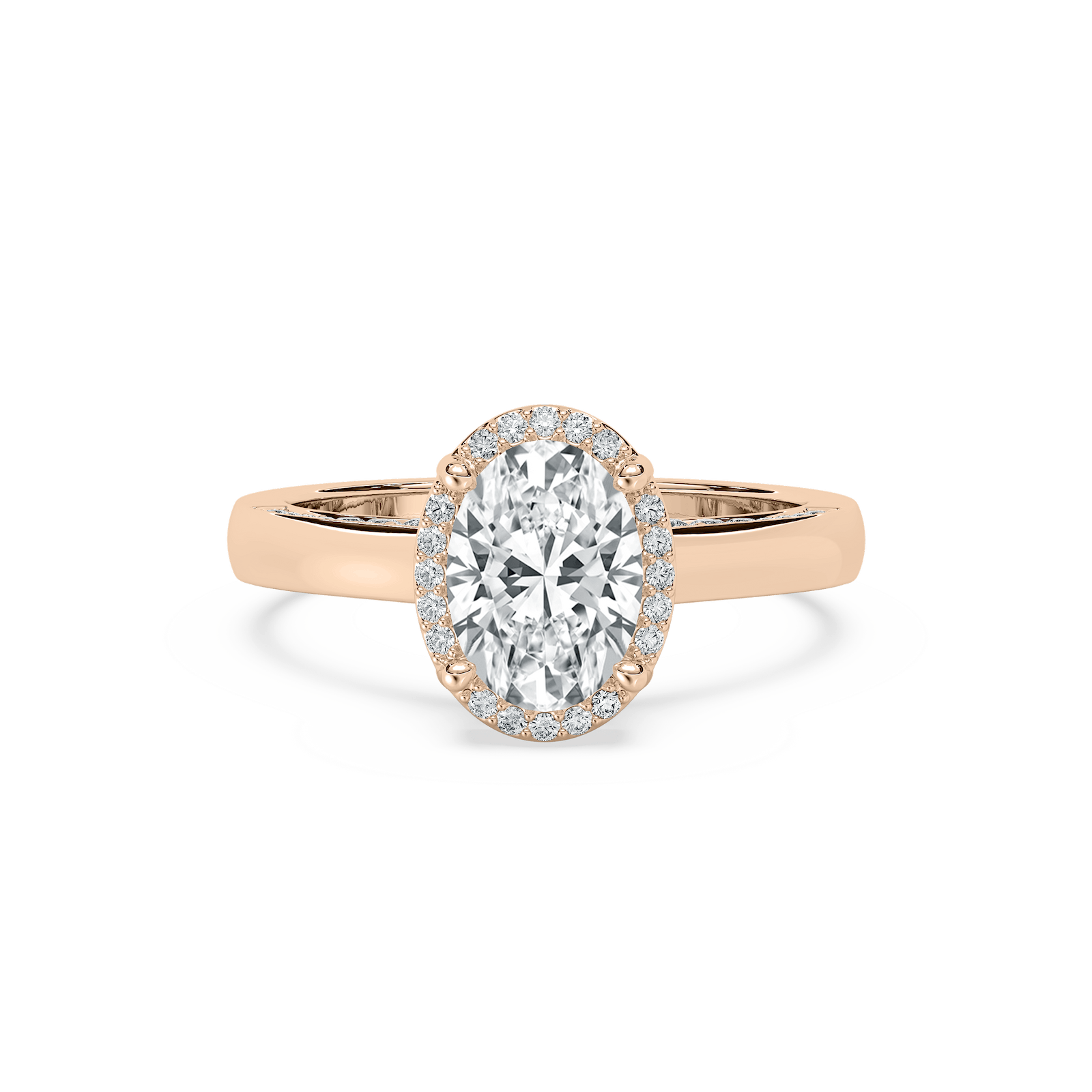 Cora Oval Engagement Ring in Rose Gold