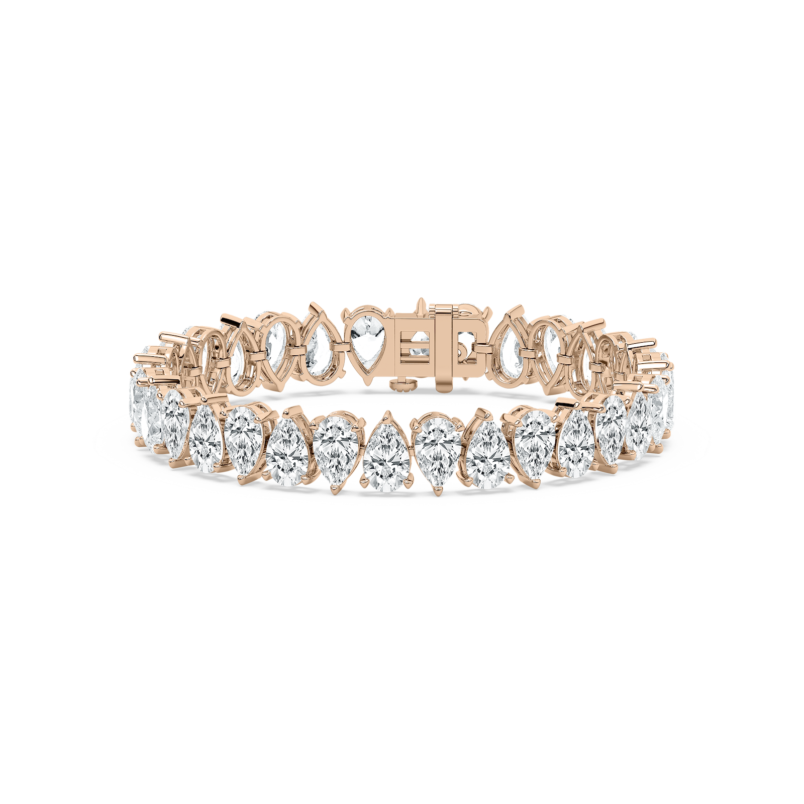 Coronet Pear Tennis Bracelet in 14K Rose Gold