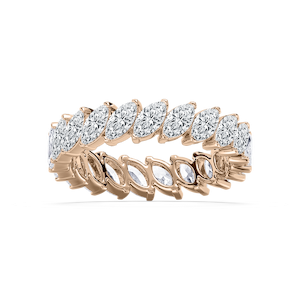 Curved Marquise Eternity Ring in Rose old