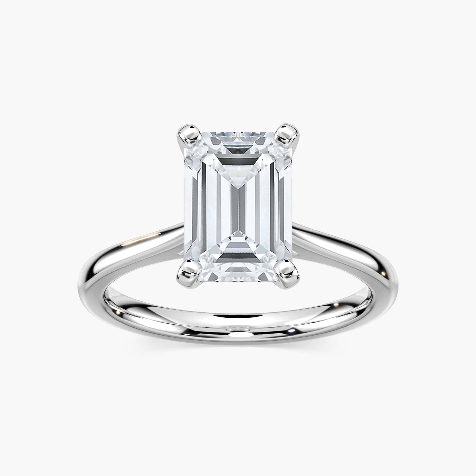Dior Engagement Ring - Emerald Cut 3.03ctw E VS1 in 14K White Gold Size 6.5