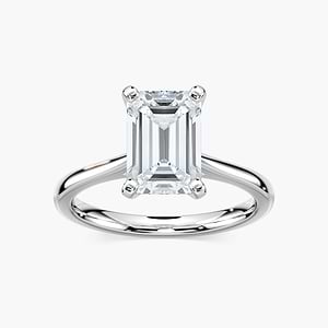 Dior Engagement Ring - Emerald Cut 3.03ctw E VS1 in 14K White Gold Size 6.5