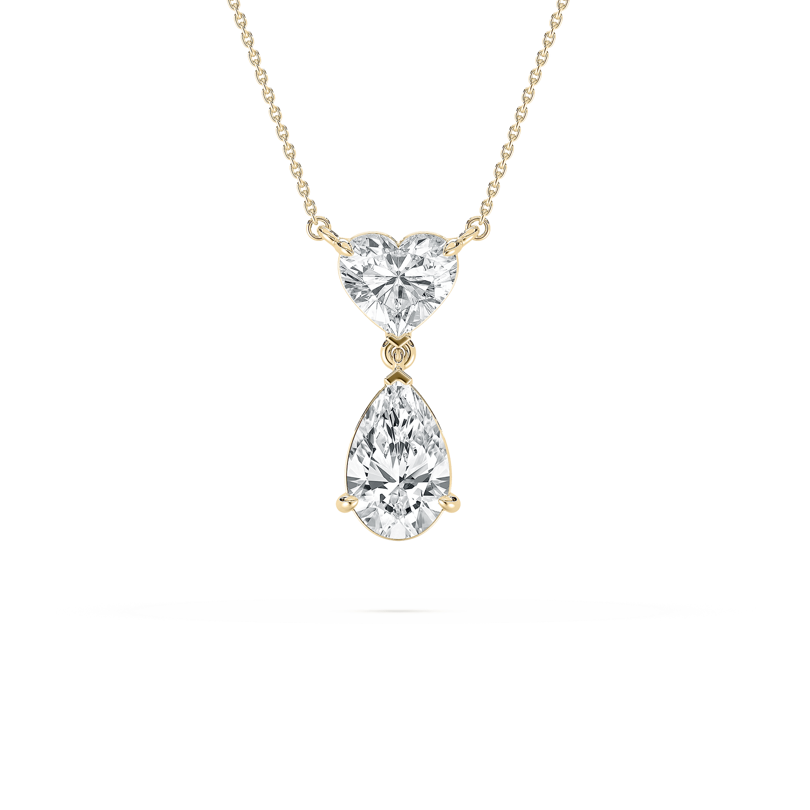 Double Charm Pendant in Yellow Gold