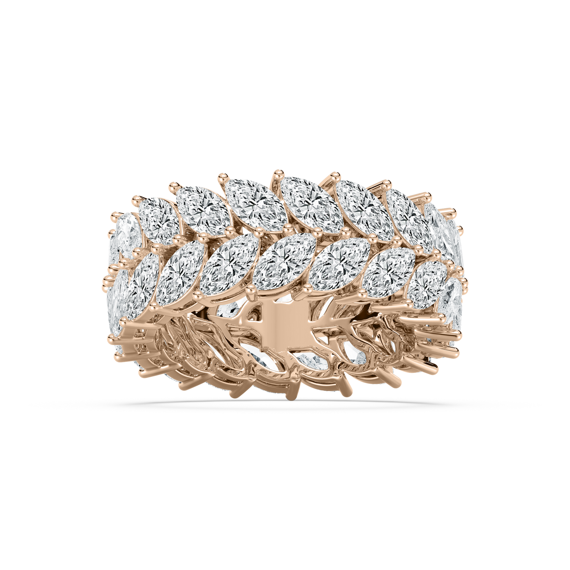Double Row Marquise Eternity Ring in Rose Gold