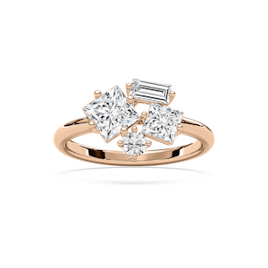 Duo Princess Diamond Band in Rose Gold