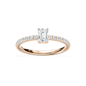 Eirlys Petite Emerald Engagement Ring in Rose Gold
