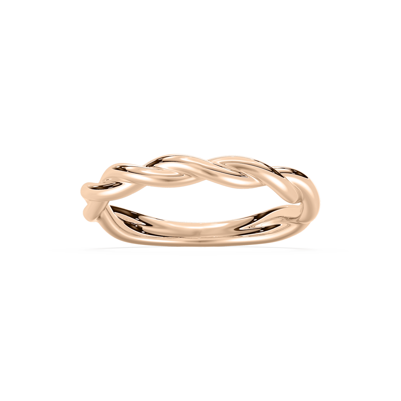 Eleanor Gold Twist Wedding Band in Rose Gold