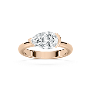 Ellie East West Engagement Ring in Rose Gold