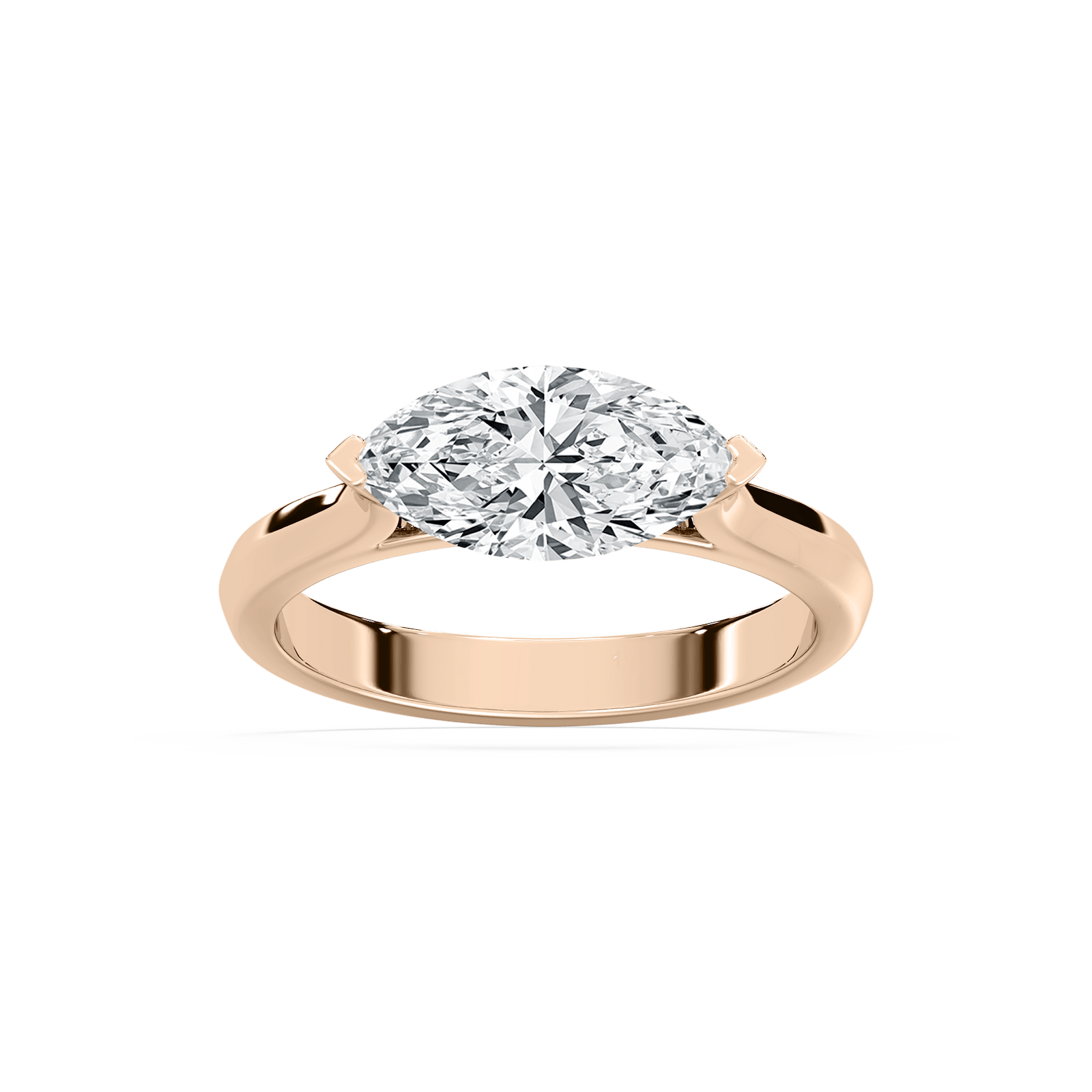 Elysia East West Engagement Ring in Rose Gold