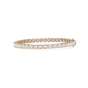 Emerald Round Bezel Bracelet in Rose Gold