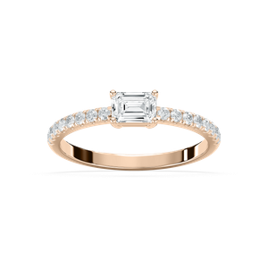 Emrys Petite Emerald Engagement Ring in Rose Gold